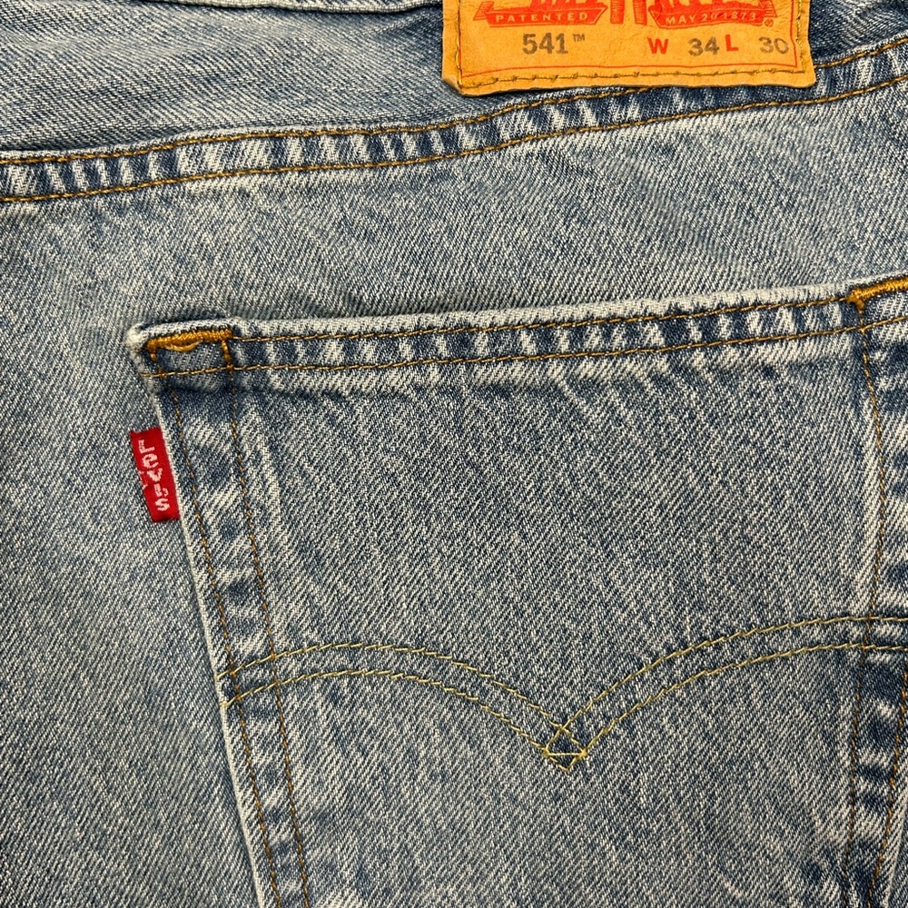 Levi’s 541 Relaxed Fit Men’s Blue Jeans 34x30 Denim Casual Straight - Picture 6 of 9